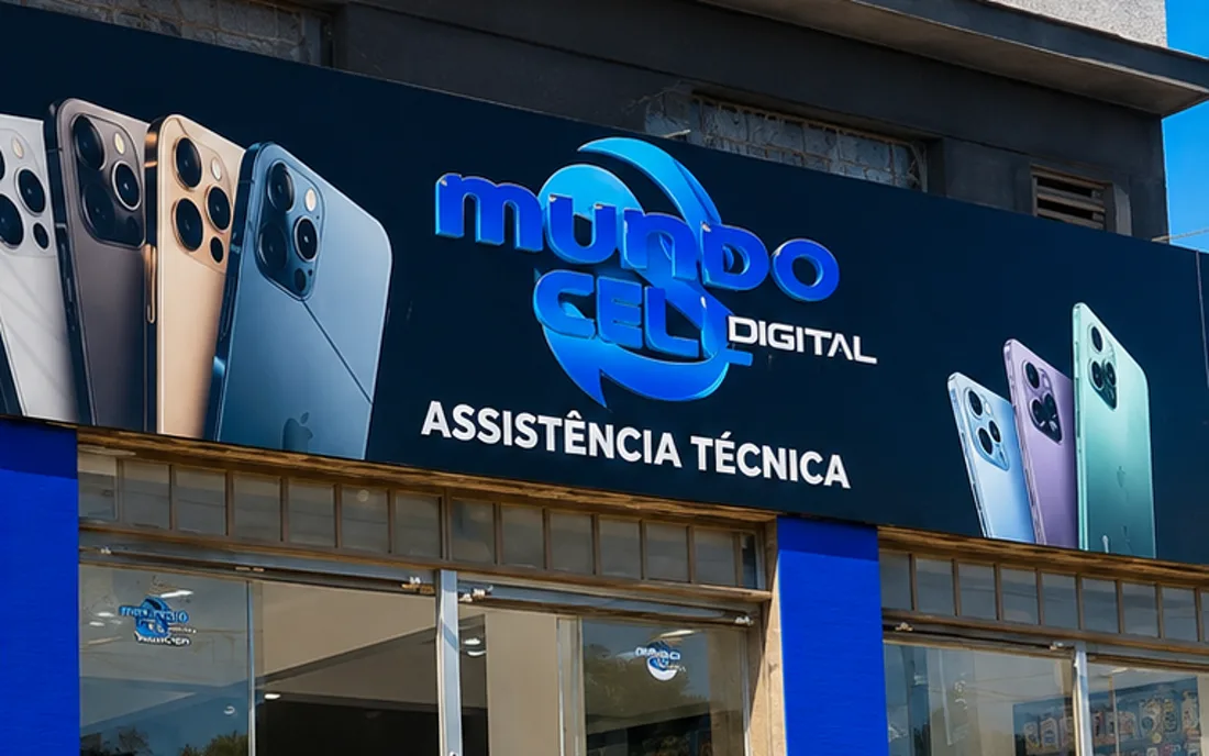 Fachada da Mundo Cell Digital, em Brazlândia